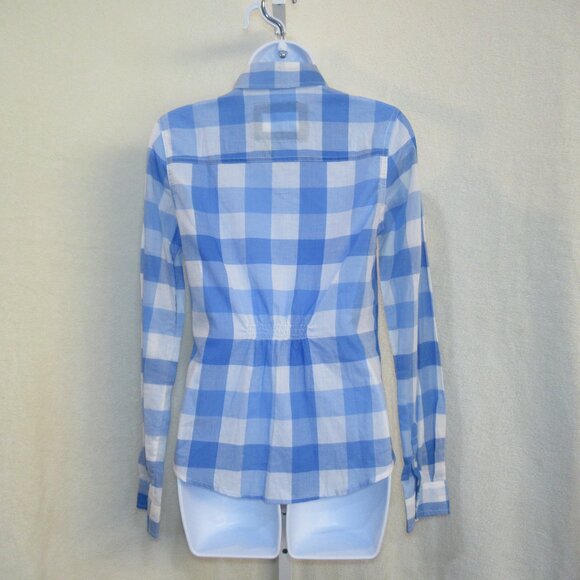🌟 Aéropostale Blue & White Gingham Button-Up Shirt | Size Small | NWT - Picture 2 of 11